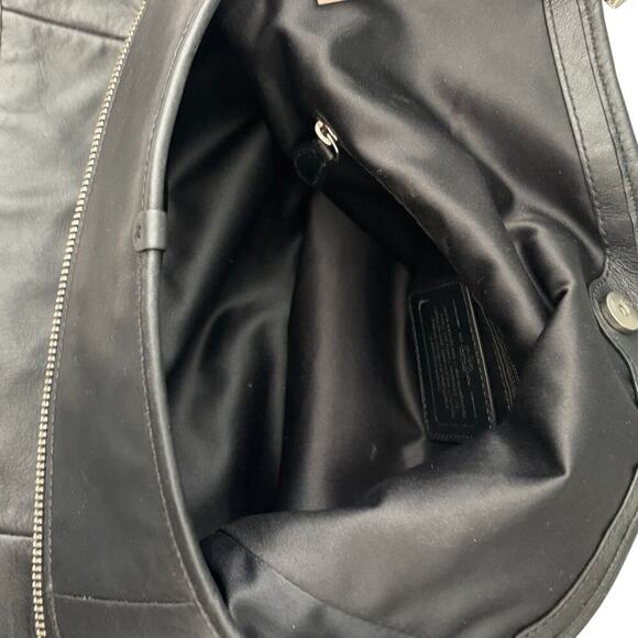 Coach Colette Signature Hobo Bag Rare Retired Black Silver Hardware - Picture 12 of 13
